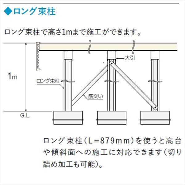 リクシル 樹ら楽ステージ 木彫 3間×4尺 束柱A仕様 ロング束柱 『ウッドデッキ diy キット 樹脂 人工木』 