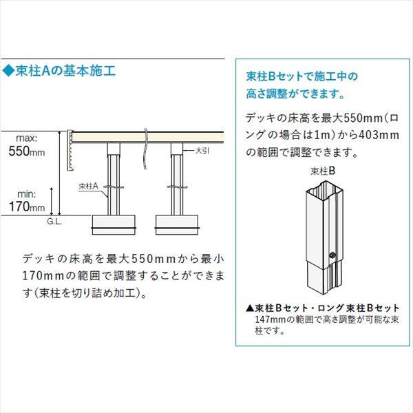 リクシル 樹ら楽ステージ 木彫 2間×4尺 束柱B仕様 標準束柱 『ウッドデッキ diy キット 樹脂 人工木』 