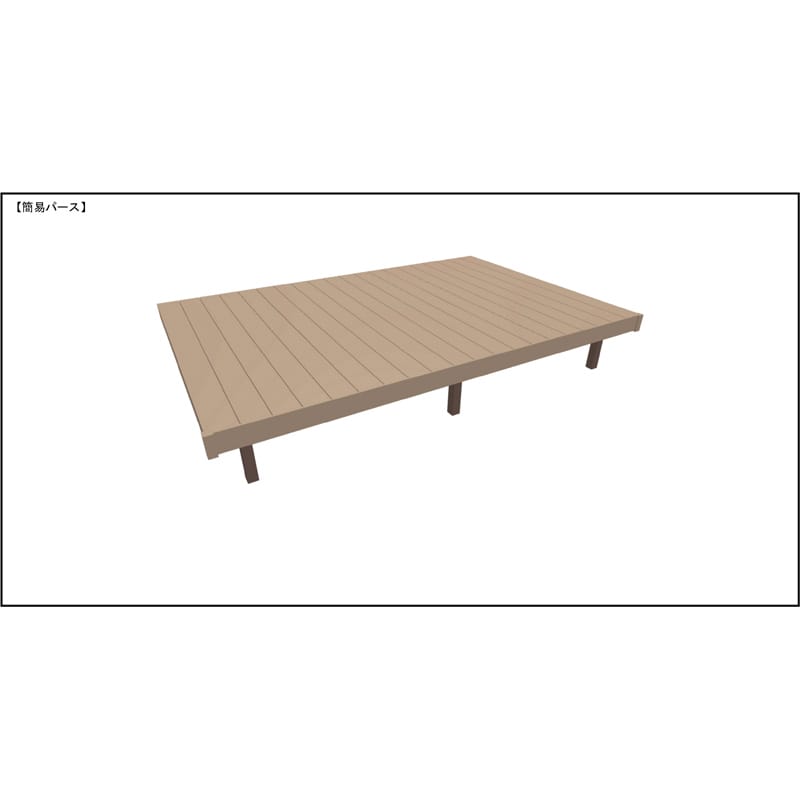 LIXIL リクシル 人工木ウッドデッキ 樹ら楽 木彫タイプ 2.0間（3650mm） × 8尺（2428mm） 束柱Bタイプ（調整） 標準束柱（373～550mm） 