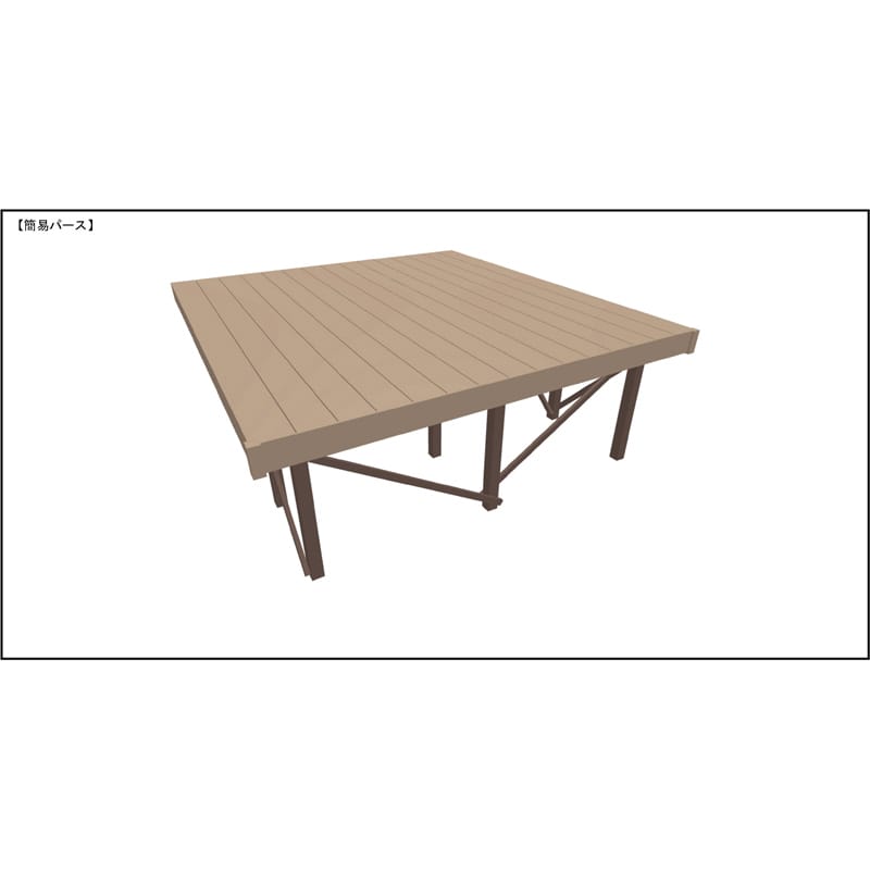 LIXIL リクシル 人工木ウッドデッキ 樹ら楽 木彫タイプ 1.5間（2750mm） × 10尺（2928mm） 束柱Bタイプ（調整） ロング束柱（373～1000mm） 