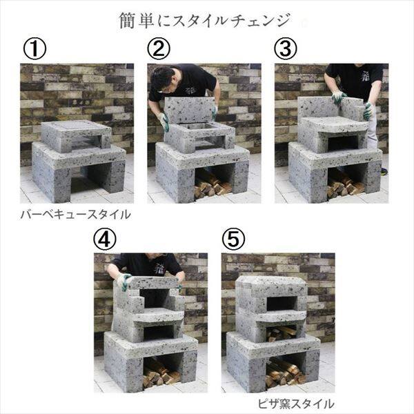 個人宅配送不可 ニッコー　大谷ストーンオーブンシリーズ　ツイングリル　本体＋柱材×2セット　OPK-3TG／OD-2-600×2　『パレットで配送　荷下ろしの手伝いが必要』　『屋外用ピザ釜　ピザ窯　個人宅配送不可 ニッコーエクステリア』 