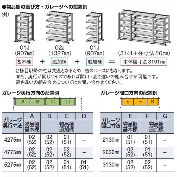 イナバ物置 オプション ガレーディア(GRN)用 物品棚(軽量タイプ) 間口01(907mm) 標準棚(奥行