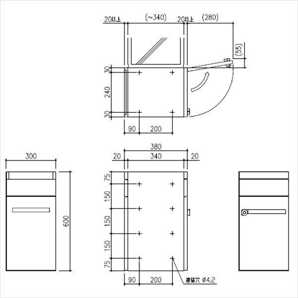 田島メタルワーク 集合住宅用 郵便受箱 MX-46HL ヘアライン 前入後出 コンビネーションタイプ MYナンバー錠（受注生産品） 『集合住宅用ポスト メイルボックス』 へアライン
