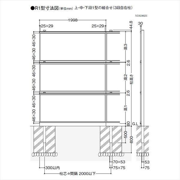 リクシル 防音フェンス すやや R1型 本体 遮音パネル 高：800用 ＊フェンス1枚の価格となります 『防音フェンス 柵』 