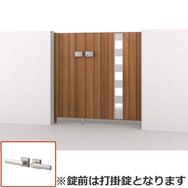 腐らない木調アルミ形材門扉 三協アルミ フレイナ SW型 親子開きセット 内開き門柱タイプ 04・0816 木調タイプ　柱：アルミ色 -  激安価格のエクステリア専門通販【キロ本店】