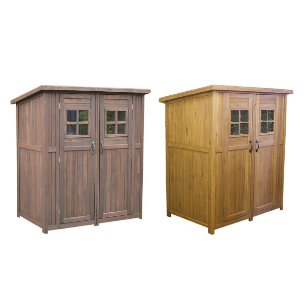 Sスタイル 木製収納庫 DNS-0177DBR カントリー小屋　大 ダークブラウン