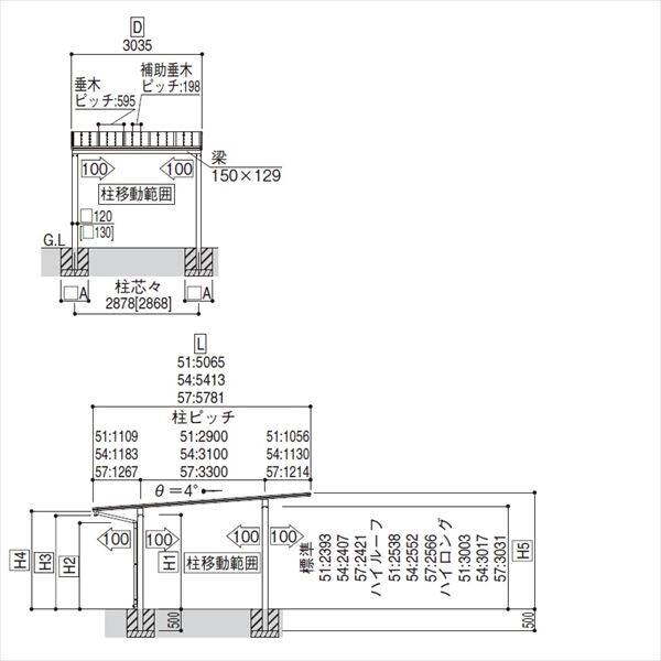 全国配送 YKK カーポート エフルージュ ワン50 基本セット 標準 51-30 熱線遮断ポリカ屋根 JSD-SN 『積雪50cm地域用 YKKAP 1台用 5130サイズ』 