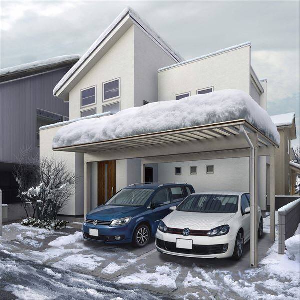 【商品のみ】カーポート 2台用 YKKAP YKK エフルージュ 1500タイプ 単体セット H24 54-48H ポリカーボネート屋根 JSD-WN 