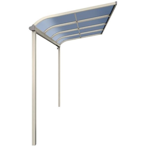 YKKAP テラス屋根 ソラリア 壁付納まり 積雪20cm 柱標準タイプ メーターモジュール 3.5間 × 3尺 アール型 一般ポリカ屋根 標準柱 2連結 上から施工 