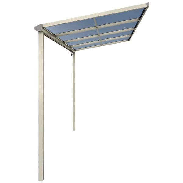 YKKAP テラス屋根 ソラリア 壁付納まり 積雪20cm 柱標準タイプ メーターモジュール 1.5間 × 5尺 フラット型 一般ポリカ屋根 ロング柱 単体 上から施工 