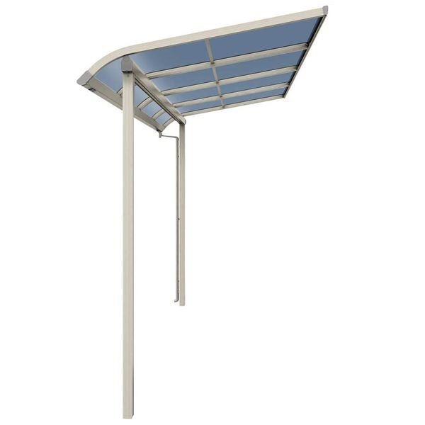 YKKAP テラス屋根 ソラリア 壁付納まり 積雪20cm 柱奥行移動タイプ メーターモジュール 1.5間 × 5尺 アール型 熱線遮断ポリカ屋根 標準柱 単体 上から施工 