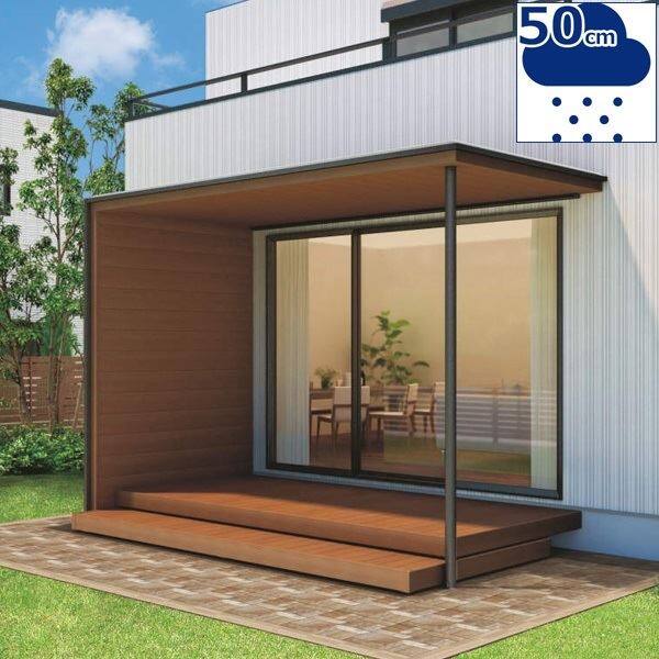 【法人様限定商品 個人宅・現場配送不可】四国化成 ファンルーフ サイドパネル付 基本セット パネル位置・L 延高 3320×6尺（1800） 1500N／m2（耐積雪50cm） 