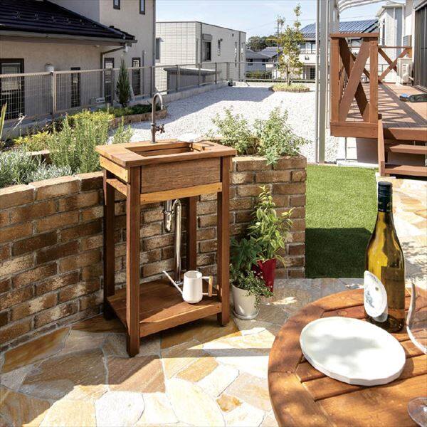 オンリーワン ガーデンシンク ターブル S GM3-TA80S 『ウリン材