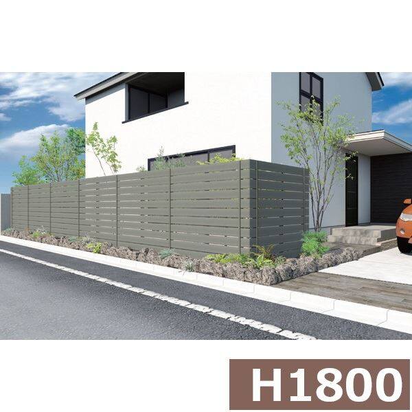 グローベン フェンス　プラドワン コミコミセット ジョイントあり仕様 W4000×H1770（11段）　板隙間10mm 『目隠しフェンス　部材　樹脂　DIY』 