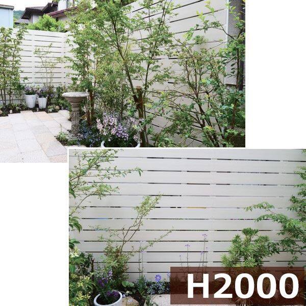 グローベン フェンス　プラドワン コミコミセット ジョイントあり仕様 W4000×H1930（12段）　板隙間10mm 『目隠しフェンス　部材　樹脂　DIY』 