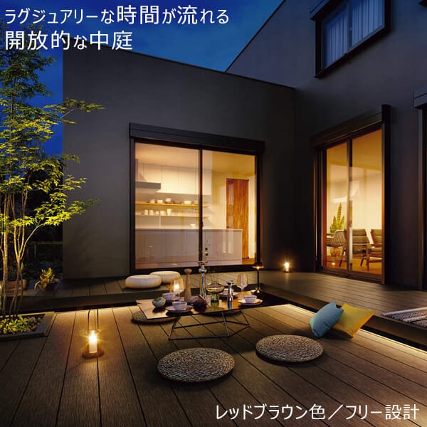 YKK AP リウッドデッキS EG 束柱Lタイプ(調整式) 基本セット 間口(W) 1.5間 × 奥行(D) 6尺 高さ850～1000mm 幅2649mm 奥行1820mm 『 YKKAP ウッドデッキ 人工木 樹脂 アルミ DIY キット おしゃれ リウッドデッキ200 EG後継モデル 』 
