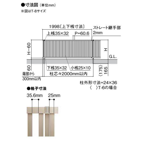 リクシル フェンスAB TR3型 T-8 本体(1枚) 『アルミ diy 屋外』 