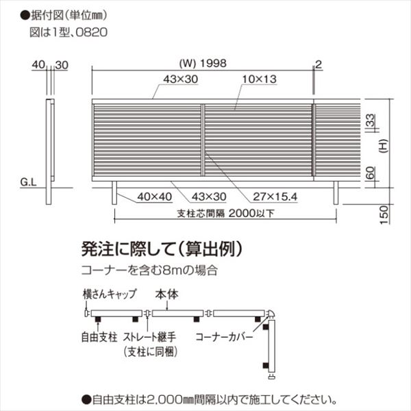 【法人様限定商品 個人宅・現場配送不可】四国化成　クレディフェンスSG　1型　本体　CSGF1-1020　『アルミフェンス　柵』 