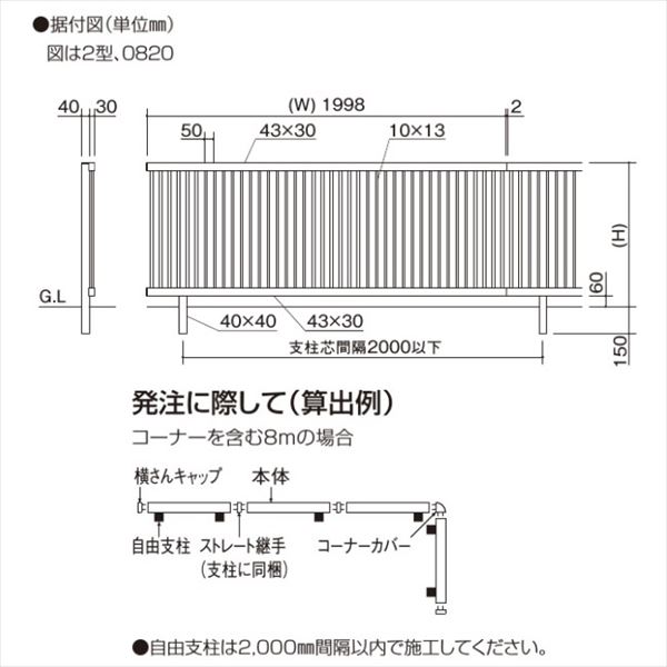 【法人様限定商品 個人宅・現場配送不可】四国化成　クレディフェンスSG　2型　本体　CSGF2-1220　『アルミフェンス　柵』 