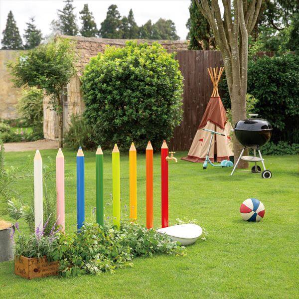 オンリーワン デザイン水栓柱 いろえんぴつ TK3-IEW 『受注生産品 水栓柱・立水栓 屋外用』 