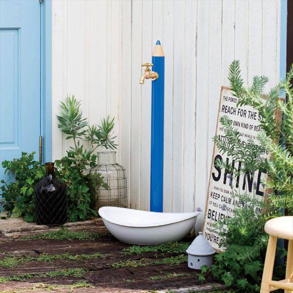 オンリーワン デザイン水栓柱 いろえんぴつ TK3-IEW 『受注生産品 水栓柱・立水栓 屋外用』 