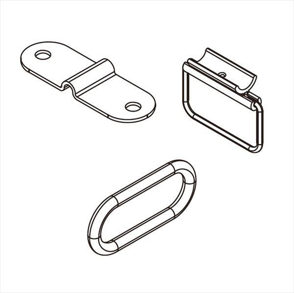 YKKAP アウターシェード 特殊納まり用選択部品ユニット ボトムバー用 ボトムバー固定金具 2個 YS 7AN-KA-2-V シルバー