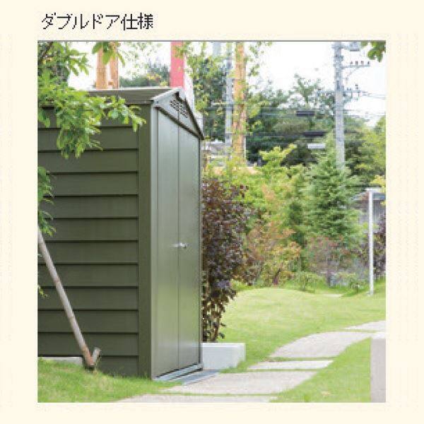 ガーデナップ メタルシェッド TM１HF ハーフ TM1HFDD アペックスルーフ ダブルドア   物置 オリーブグリーン