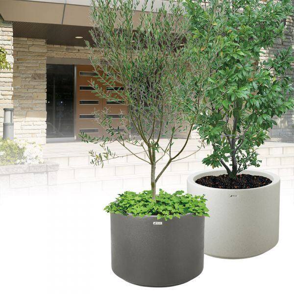 リッチェル タウンプランターWS 丸90型 プレーン サンドグレー 