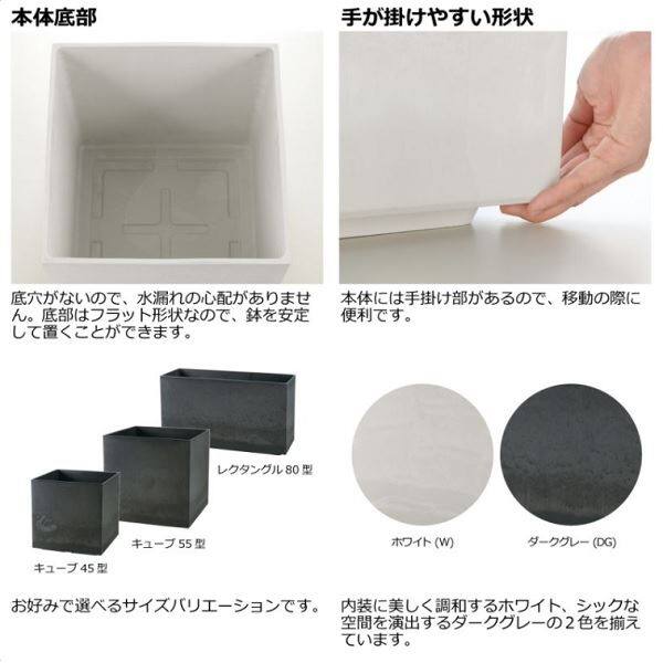 リッチェル ラヴィーレ ポットカバー キューブ55型 ダークグレー 