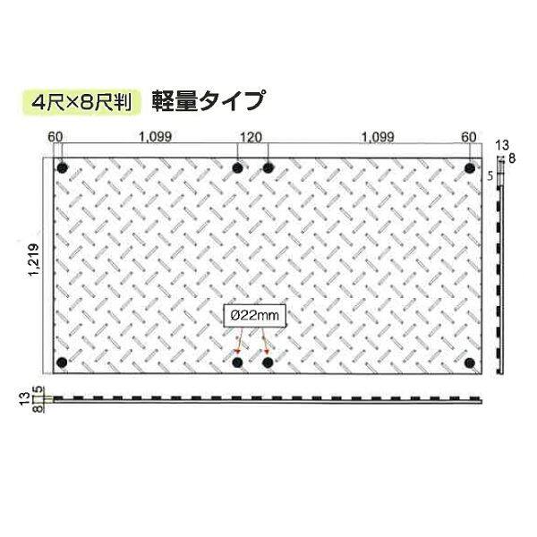 個人宅配送不可  ウッドプラスチックテクノロジー 樹脂製敷板 Wボード 軽量タイプ 片面凸 4×8 固定穴8か所 2枚入り 黒