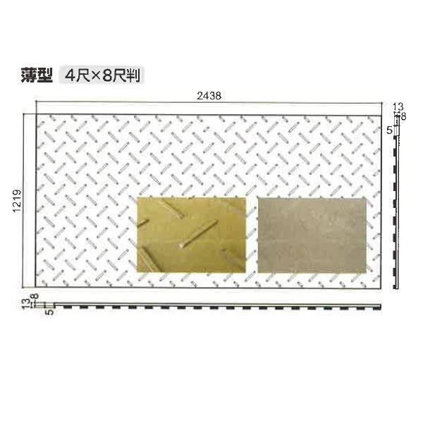 個人宅配送不可  ウッドプラスチックテクノロジー 養生敷板 Diban ディバン 片面凸 薄型4×8 2枚入り 茶