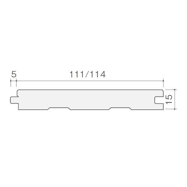 個人宅配送不可  天然木部材 エコプレーゼ レッドパイン 節有グレード LIVOSオイル塗装 幅111mm ワンピースタイプ 8枚(3.419m2)/ケース ※受注生産 PHFL0283 ウォルナット