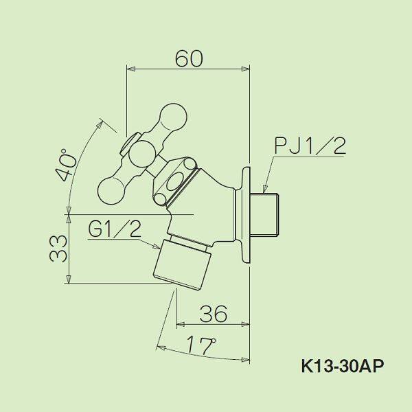 ミズタニバルブ工業 FAUCET エクステリア用水栓 蛇口 真鍮色(研磨) K13-30APN 『水栓柱・立水栓 屋外用』 