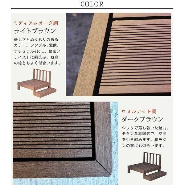 Sスタイル ecofeel(エコフィール) 1台 ステップ・フェンスセット ダークブラウン PWDE-1P-SFSET-DBR 『人工木ウッドデッキ』 