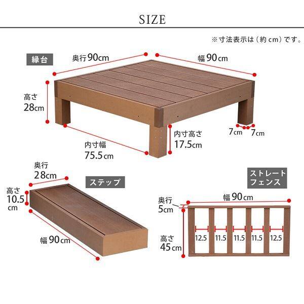 【欠品中 次回10月上旬～下旬入荷予定】Sスタイル ecofeel(エコフィール) 1台 ステップ・フェンスセット ライトブラウン PWDE-1P-SFSET-LBR 『人工木ウッドデッキ』 