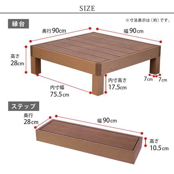 Sスタイル ecofeel(エコフィール) 1台 ステップセット ダークブラウン PWDE-1P-STP-DBR 『人工木ウッドデッキ』 