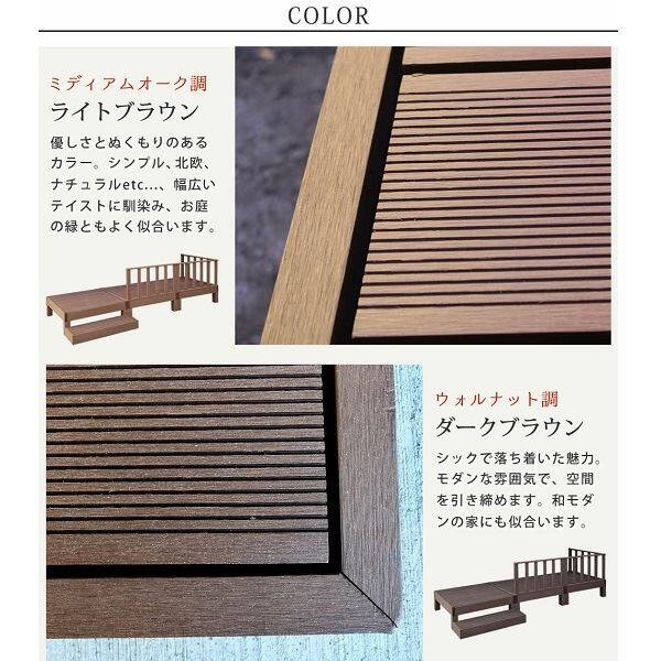Sスタイル ecofeel(エコフィール) 3台 ステップ・フェンスセット ダークブラウン PWDE-3P-SFSET-DBR 『人工木ウッドデッキ』 