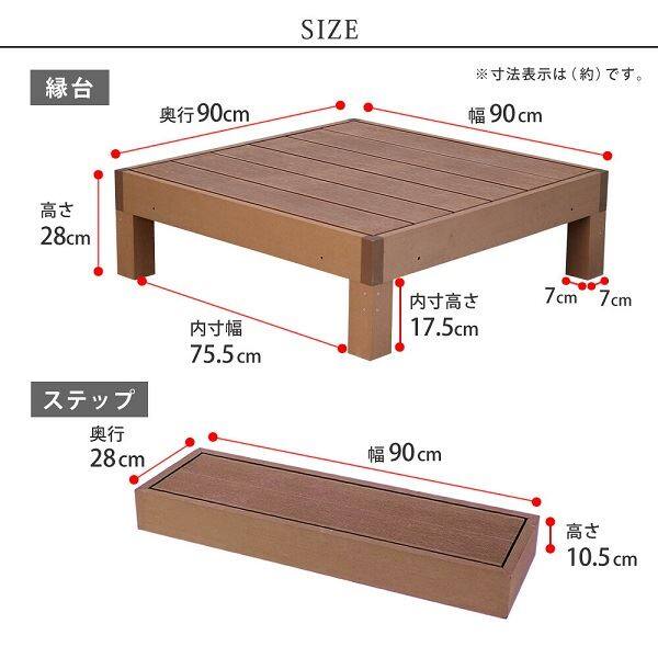 Sスタイル ecofeel(エコフィール) 3台 ステップセット ダークブラウン PWDE-3P-STP-DBR 『人工木ウッドデッキ』 