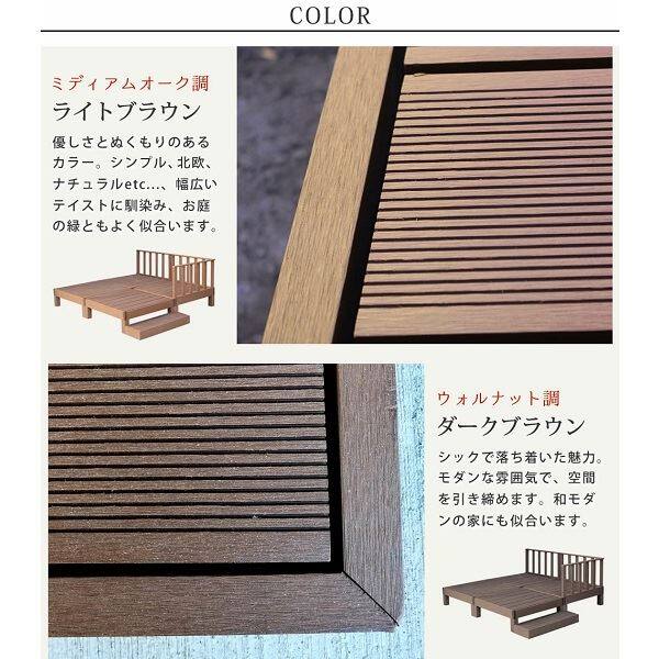 【欠品中 次回10月上旬～下旬入荷予定】Sスタイル ecofeel(エコフィール) 4台 ステップ・フェンスセット ライトブラウン PWDE-4P-SFSET-LBR 『人工木ウッドデッキ』 