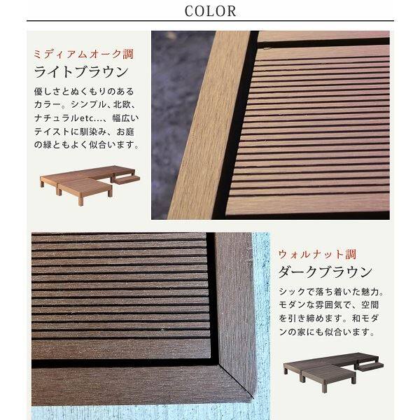 【欠品中 次回10月上旬～下旬入荷予定】Sスタイル ecofeel(エコフィール) 4台 ステップセット ライトブラウン PWDE-4P-STP-LBR 『人工木ウッドデッキ』 