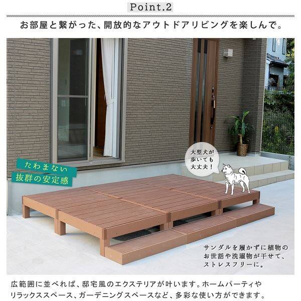 【欠品中 次回10月上旬～下旬入荷予定】Sスタイル ecofeel(エコフィール) 6台 ステップセット ライトブラウン PWDE-6P-STP-LBR 『人工木ウッドデッキ』 