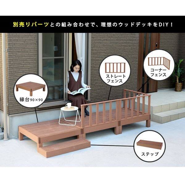 Sスタイル ecofeel(エコフィール) ストレートフェンス2枚組 ライトブラウン PWDE-ST-2P-LBR 『人工木ウッドデッキ』 