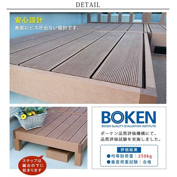 Sスタイル ecofeel(エコフィール) ステップ ダークブラウン PWDE-STP90-DBR 『人工木ウッドデッキ』 