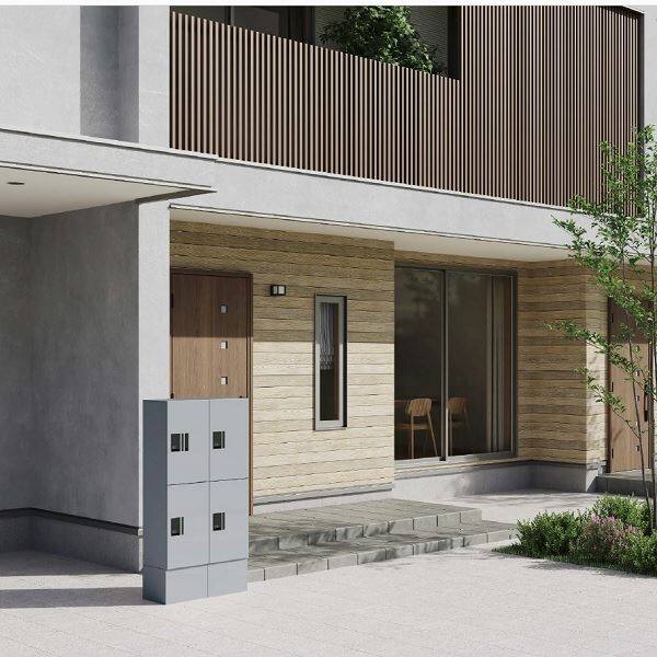 ナスタ プチ宅unit 集合住宅向け宅配ボックス 本体 前入前出/機械式 1200×360×316 KS-TL01R02AN-SK 捺印付 シルバー×ブラック