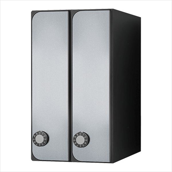 ナスタ 集合住宅用ポスト 前入後出/屋内用 タテ型 ラッチ錠 戸数2 KS-MB3102PU-2RT-SV シルバー