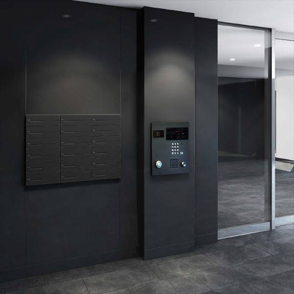 ナスタ 集合住宅用ポスト 前入後出/屋内用 ヨコ型/上開き 可変ダイヤル錠 戸数3 KS-MB5102PU-3LK-SV シルバー