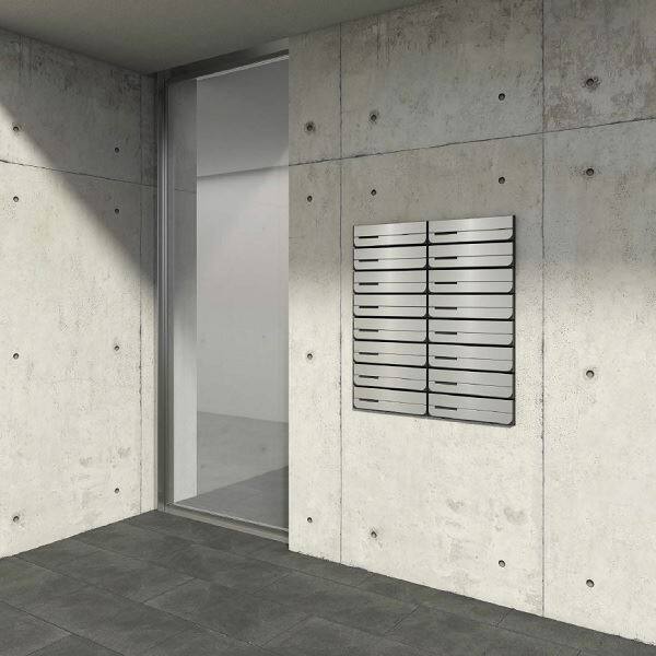 ナスタ 集合住宅用ポスト 前入後出/両側防滴タイプ ヨコ型/上開き 静音大型ダイヤル錠 戸数3 KS-MB3402PU-3L-SV シルバー