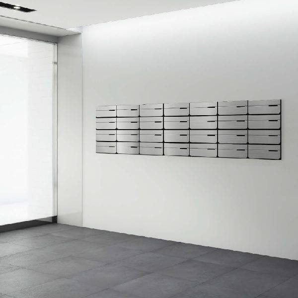 ナスタ 集合住宅用ポスト 前入後出/屋内用 ヨコ型/横開き 静音大型ダイヤル錠 戸数2 KS-MB7102PY-L-SV シルバー