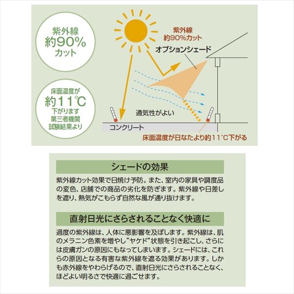 タカショー J/EU/Sポーチ オプション シンプルシェード 1.5間×４尺 キャンバス生地 ＊ポーチは別売 
