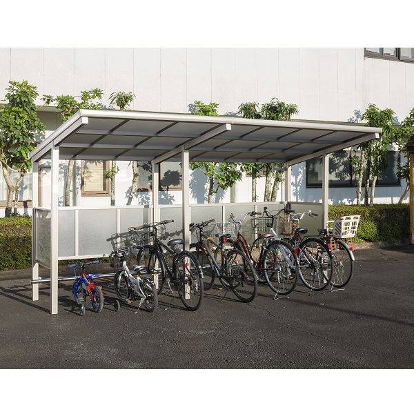 サイクルポート 大仙(ダイセン) 自転車置場F(フラット) 積雪20cm仕様 間口42 側面/背面パネル１段 BSF-2401〇J□ ７台用 『アルミ製 家庭用 駐輪 自転車置き場 屋根』 